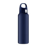 Bouteille isotherme 600ml 20oz en acier inoxydable, contenant plusieurs couleurs, pour sportifs, avec mousqueton, gourde