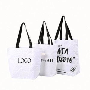 Nouveaux sacs de courses en plastique tissé personnalisés, imperméables, en polypropylène laminé, sacs fourre-tout réutilisables pliables avec logos, pour usage commercial - Product Image 4