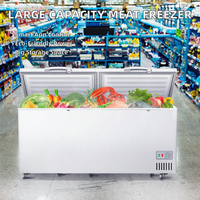 Congélateurs coffres OEM pour supermarchés, réfrigérateurs commerciaux grande capacité à refroidissement direct, économiques en énergie, pour la conservation de la viande et usage domestique