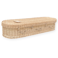 Nouvelle conception de cercueil funéraire en bois tissé à la main et en saule, écologique et fait main, pour l'enterrement