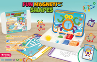Rompecabezas de Formas Geométricas, Bloques Magnéticos de Plástico para Niños, Juego Educativo de Combinación de Patrones Geométricos, Juguete de Aprendizaje Montessori