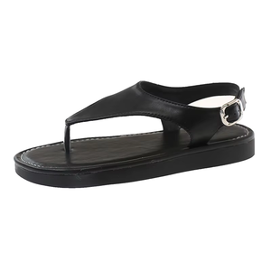 Sandali piatti da donna OEM ODM 2026 con fibbia alla caviglia, in morbida pelle PU, con plateau, infradito leggeri, casual, estivi, da spiaggia e per passeggiate - Product Image 2