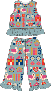 Nuovo Set Estivo alla Moda di Alta Qualità per Ragazze: Top Senza Maniche in Seta di Latte e Pantaloni Lunghi con Pizzo, Outfit Casual - Product Image 2