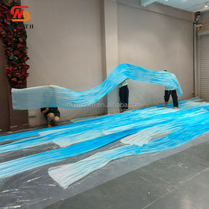 SMOOTH - Instalación de arte textil de seda con cinta de papel gigante hecha a mano para decoración de fondo de bodas - Product Image 4