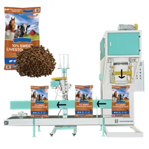 Quantitative Open Mouth Bag Packing Machine Charcoal Soil Sand Briquettes Industrial Waxes Packing Machine with conveyor belt