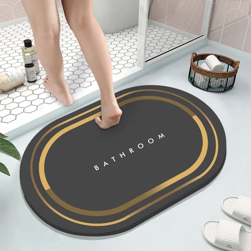 Alfombra para inodoro, alfombrilla suave de barro de diatomeas de secado rápido antideslizante, alfombrilla superabsorbente, alfombrillas impermeables para baño, alfombra de baño