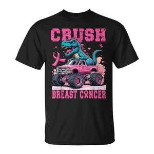 Camiseta Crush Breast Cancer Awareness Pink Monster Truck para mujer y mamá - Product Image 1