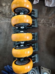 <span class=keywords><strong>3</strong></span> Zoll Schwenkbare Lenkrollen mit Bremse Orange Industrierollen für Transportwagen Stangenrollen - Product Image 3