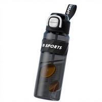 Bouteille d'eau Tritan grande capacité avec paille et poignée, gourde de sport anti-fuite pour la gym et les voyages, tasse à boire sans BPA