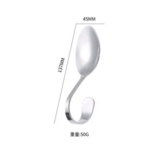 DFL0318 Cuillères de service innovantes de grande taille en acier inoxydable avec manche courbé, fourchette-cuillère pour buffet, cuillère à crevettes créative pour cuisine japonaise - Product Image 3