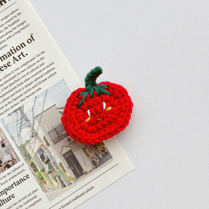 Tomato Yarn <strong>Girl</strong> Hair <strong>Accessories</strong> Decorate Hand DIY Hair Clip Crochet Hairpin - Product Image 3