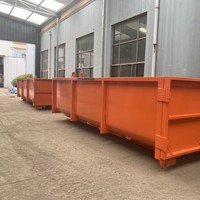 Conteneur de gestion des déchets de jardin de 11,5 m³, bac de recyclage empilable à crochet, conteneur de chantier personnalisé à roulettes (Roll-on/Roll-off)