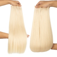 Extensions de cheveux Remy de qualité supérieure, double trame fine et invisible, nouées à la main, pouvant être coupées