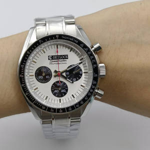 Reloj SEILOCE de cuarzo con cronógrafo deportivo de 40mm para hombre, movimiento VK63, correa de acero multifunción, zafiro luminoso - Product Image 2