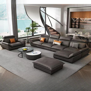 Canapé-lit inclinable trois places <span class=keywords><strong>en</strong></span> <span class=keywords><strong>cuir</strong></span> véritable italien de luxe avec rembourrage <span class=keywords><strong>en</strong></span> éponge, design moderne et minimaliste <span class=keywords><strong>pour</strong></span> <span class=keywords><strong>salon</strong></span> - Product Image 2
