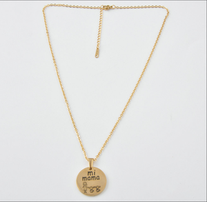 Collar de latón de moda <span class=keywords><strong>Mi</strong></span> <span class=keywords><strong>MAMA</strong></span> colgante español cadena en forma de O Collar chapado en oro para regalo de cumpleaños de la madre <span class=keywords><strong>MAMA</strong></span> - Product Image 4