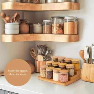 Home Kitchen High Borosilicate Eco-Friendly BPA Free Glass Food Grade Durable Storage Jam Jars Set with Bamboo Lid for Camping - Product Image 2