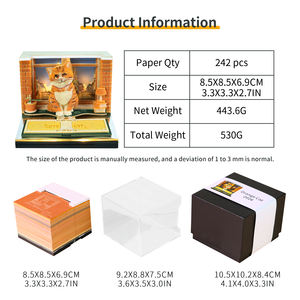 Bloc-notes <span class=keywords><strong>calendrier</strong></span> 3D en papier découpé au laser motif chat orange mignon, décoration de bureau en papier superposé, bloc-notes 3D pour animaux de compagnie, idéal pour le dropshipping - Product Image 6