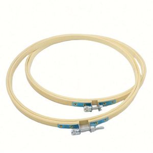 Natural Bamboo Wreath Fan <b>Stretch</b> Crafts DIY Handmade Embroidery Hoops <b>Ring</b> Eco-Friendly Plastic Cross Stitch Hoop for Christmas - Product Image 2