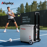 Machine à balles de tennis portable professionnelle Nisplay N0, légère, avec contrôle par application, en aluminium durable de haute qualité, capacité 60+ balles