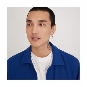 Collar con Patrón Geométrico Redondo, Chapado en Oro, Cadena de Cuerda, Serpiente y Figaro con Diamantes y Perlas como Piedras Principales, Estilo Religioso Moderno - Product Image 1