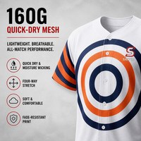 Jersey Baseball Custom Grosir, Sablon Ring, Cepat Kering, Bernapas, Kancing Depan, Poliester, Sublimasi, Seragam Tim