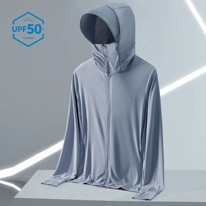 UPF50 여름 초박형 통기성 느슨한 코트-남성용 아이스 실크 태양 보호 의류 자외선 차단 야외 자외선 차단 - Product Image 1