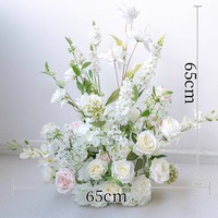 Boule de fleurs blanche de luxe, de haute qualité, style européen, boule de fleurs de roses blanches pour la décoration de mariage