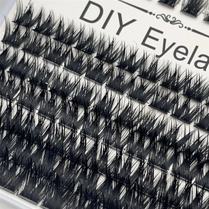 Lot de cils en grappe DIY 14 rangées, les plus populaires, tailles mixtes, faux cils segmentés, kit d'outils avec colle et pince à épiler, faits à la main - Product Image 6