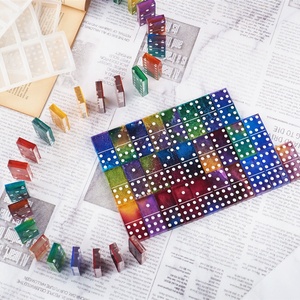 Moldes de silicona para juegos de resina y manualidades de bricolaje, caja de almacenamiento de epoxi de cristal dominó, bolsa, herramientas empaquetadas, fabricación de dominó propio personalizado - Product Image 2