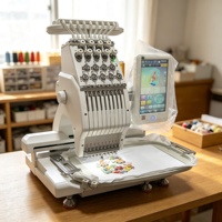 Machine à broder industrielle informatisée fiable, machine à broder à 12 aiguilles pour la décoration de casquettes