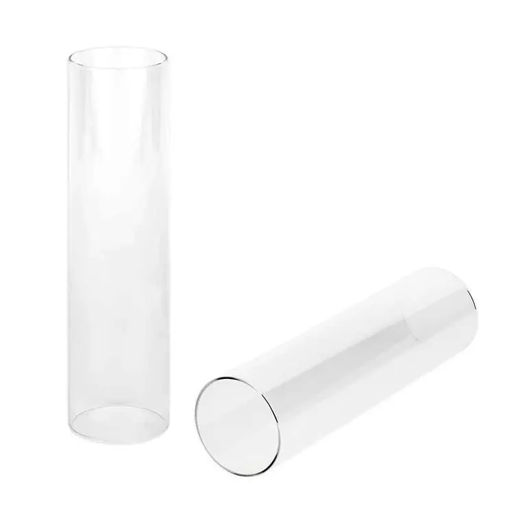 Supply Clear Glass Cylinder Hurricane Candle Holder Open Ended Glass Covers for Wedding Decoration