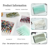 Vente en gros de peignes en acétate de cellulose écaille de tortue collection de peignes en résine double face accessoires de peignes à cheveux portables à main