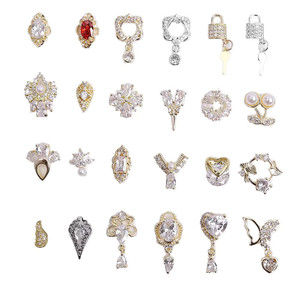 Dijes de uñas de plata cereza mariposa estrella planeta corazón arco corona plata uñas y dijes para uñas Y2K suministros de arte - Product Image 3