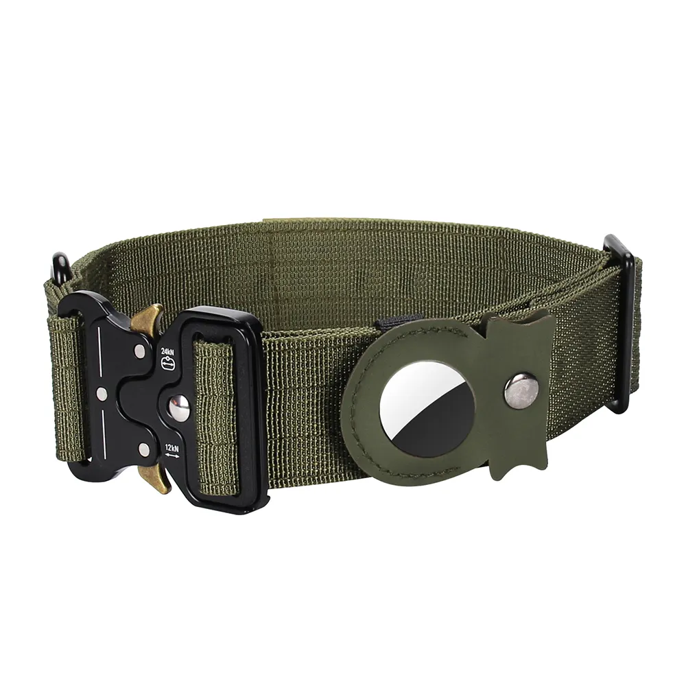 Collare per cani GPS all'ingrosso con custodia Tracker regolabile a sgancio rapido in metallo fibbia collare per cani adatto per collare tattico Airtag