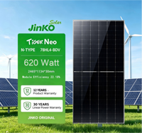 Panneaux solaires JinkoSolar 605-625W PERC Tiger Neo N-Type Mono Bifacial Dual Glass pour système d'énergie solaire commercial sur toiture