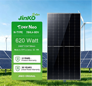 Panneaux solaires JinkoSolar 605-625W PERC Tiger Neo N-Type Mono Bifacial Dual Glass pour système d'énergie solaire commercial sur toiture - Product Image 1
