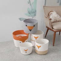 Fox Design Home Panier de rangement Panier cylindrique tissé en corde de coton pour jouets et vêtements sales