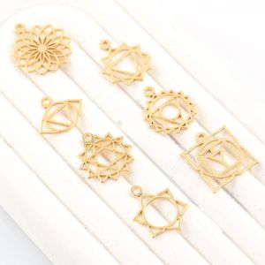 एकल फैंटम सेट प्रतीक सोने की प्लेटेड योग पेंडेंट 18k सोना प्लेटेड स्टेनलेस स्टील देहाती चकरा गहने 14x16mm की आपूर्ति - Product Image 2