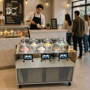 Machine à glace artisanale commerciale à refroidissement rapide, 6 cylindres, à ouverture supérieure, à congélation verticale, fabrication italienne, certifiée CE/ETL - Product Image 1