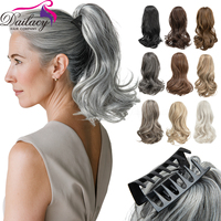 Extension de cheveux queue de cheval pour femmes blanches, 12 pouces, fibre synthétique résistante à la chaleur, avec pince, en promotion.