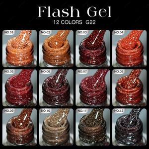 JTING Gel de Uñas Reflectante Disco, Caja Única Personalizada, Carta de Colores Gratuita, Colección de 12 Colores de Gel de Uñas Diamante Disco, Suministros OEM - Product Image 2