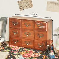 Grande boîte de rangement de bureau multicouche en bois de style japonais tiroir de rangement de bureau debout pour le bureau, la maison et le salon