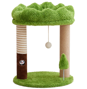 2026 Pohon Kucing Kayu Mewah Terlaris Bentuk Rumput Hijau Pohon Kucing Kayu Solid Penangkap Kucing - Product Image 3