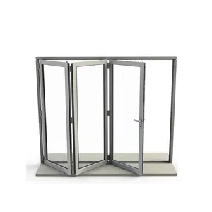 Lieferung Schnelle rahmenlose Terrasse Außen Akkordeon Bi Faltbare Aluminium Bifold Türen