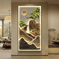Design de paysage moderne Peinture de paysage créative LED Peinture de porcelaine en cristal Impression numérique Art mural Pein