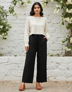 Pantalon élégant en rayonne pour hommes et femmes, léger, confortable, respirant, parfait pour le bureau, les occasions décontractées et les voyages - Product Image 1