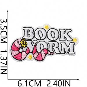 แผ่นปะรูปหนอนหนังสือลายการ์ตูนตลกๆ สำหรับตกแต่งเสื้อผ้าและกระเป๋า - Product Image 4