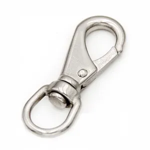 Factory Swivel Eye Snap Hooks Safety 304 Stainless Steel Spring Hooks for Keychains Bird Feeders Pet Chains Dog leashes