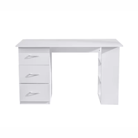 Mobilier moderne de luxe en bois blanc Table d'ordinateur de bureau avec tiroir de bureau Rangement de bureau d'ordinateur Tiroirs d'étagères Étagères à chaussures